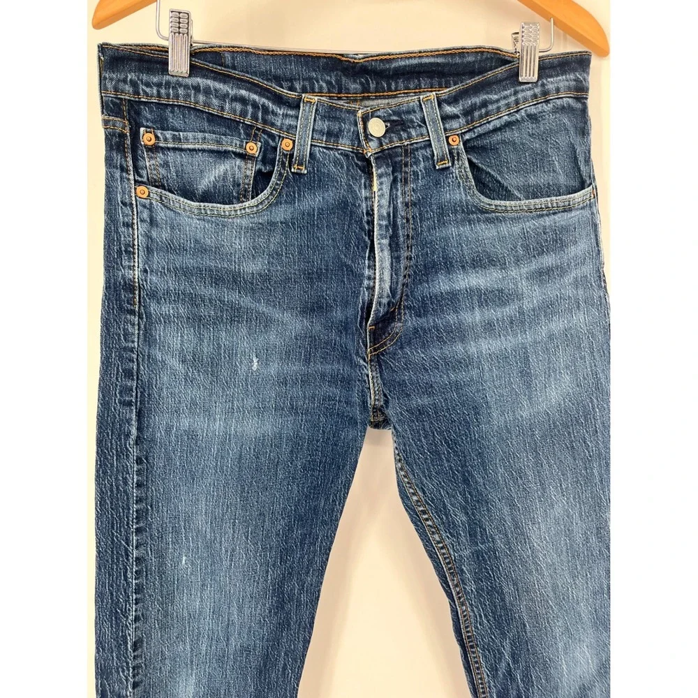LEVIS 505 Regular Fit Jeans Mens 34x32 Blue Straight Leg Denim